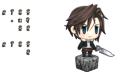 Squall Leonhart Png Pic (white, lavender)