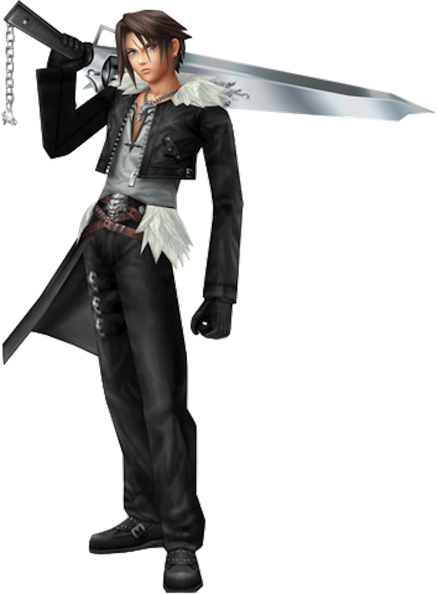 Squall Leonhart Transparent Background (black)