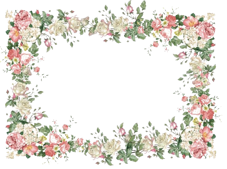 Square Flower Frame Png High Quality Image (white)