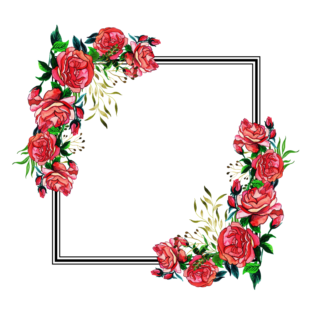 Square Flower Frame Png Pic (gray, lavender, white, silver)