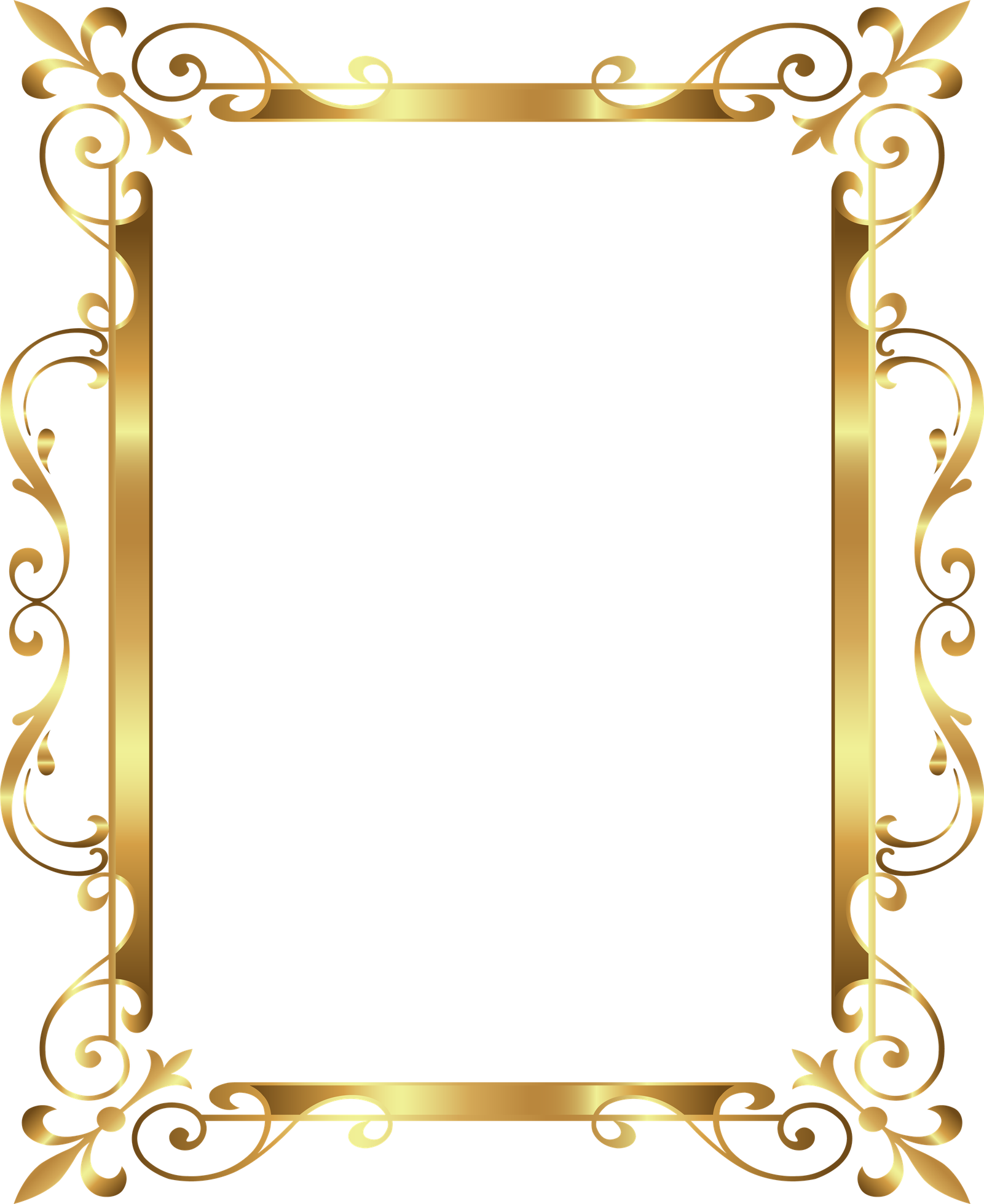 Square Gold Frame Png File (black)