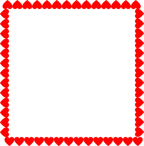 Square Valentine Frame Png Image (black, red)