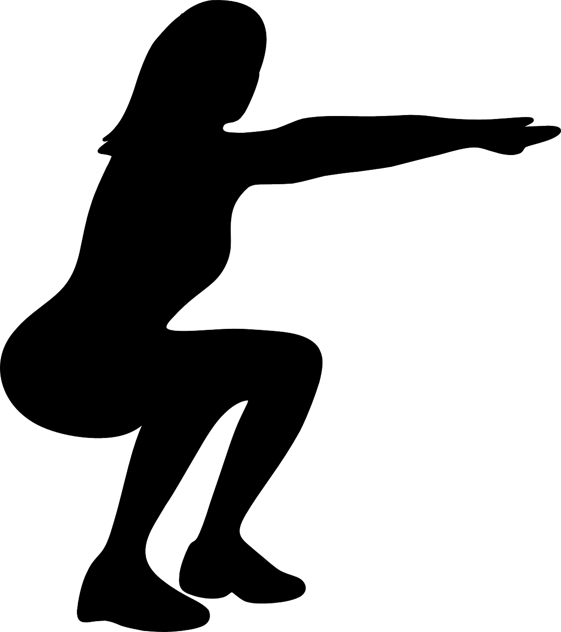 Squat Silhouette Png Free Download (black)