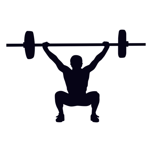 Squat Silhouette Png Pic (black)