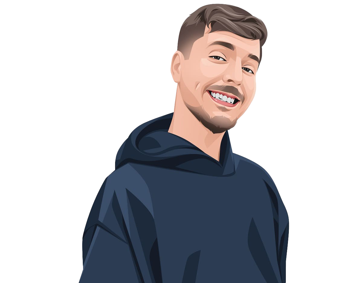 Mrbeast Png Image (white, indigo, black, teal)