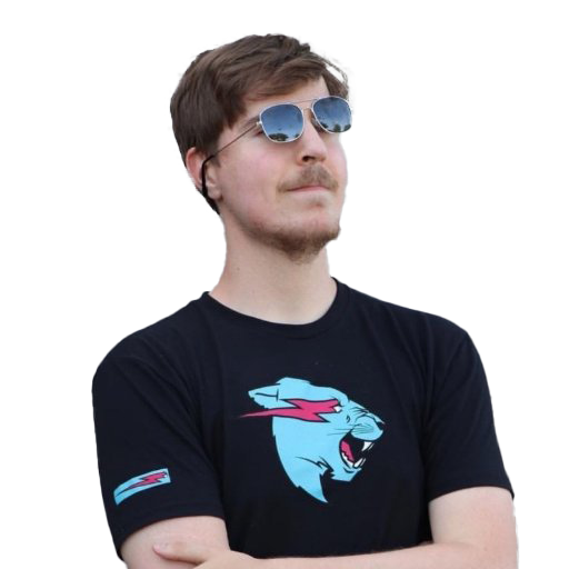 Mrbeast Png Pic (white, black)