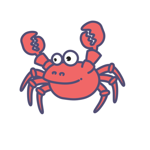 Crab Free Png Icon (white, salmon, black, gray)