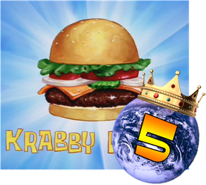 Krabby Patty Transparent Png (gray, yellow, silver, black, teal)