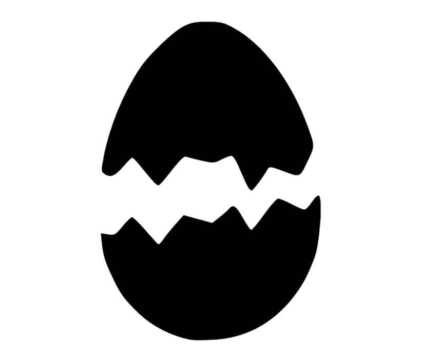 Cracked Easter Egg Png Transparent Image (black, lavender, white)