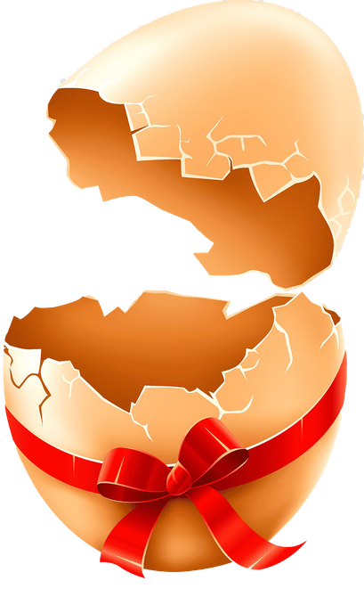 Cracked Easter Egg Png Transparent Picture (black, salmon)