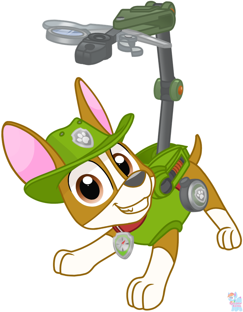 Tracker Rainbow Eevee Paw Patrol Png (white, olive, plum, pink, black)