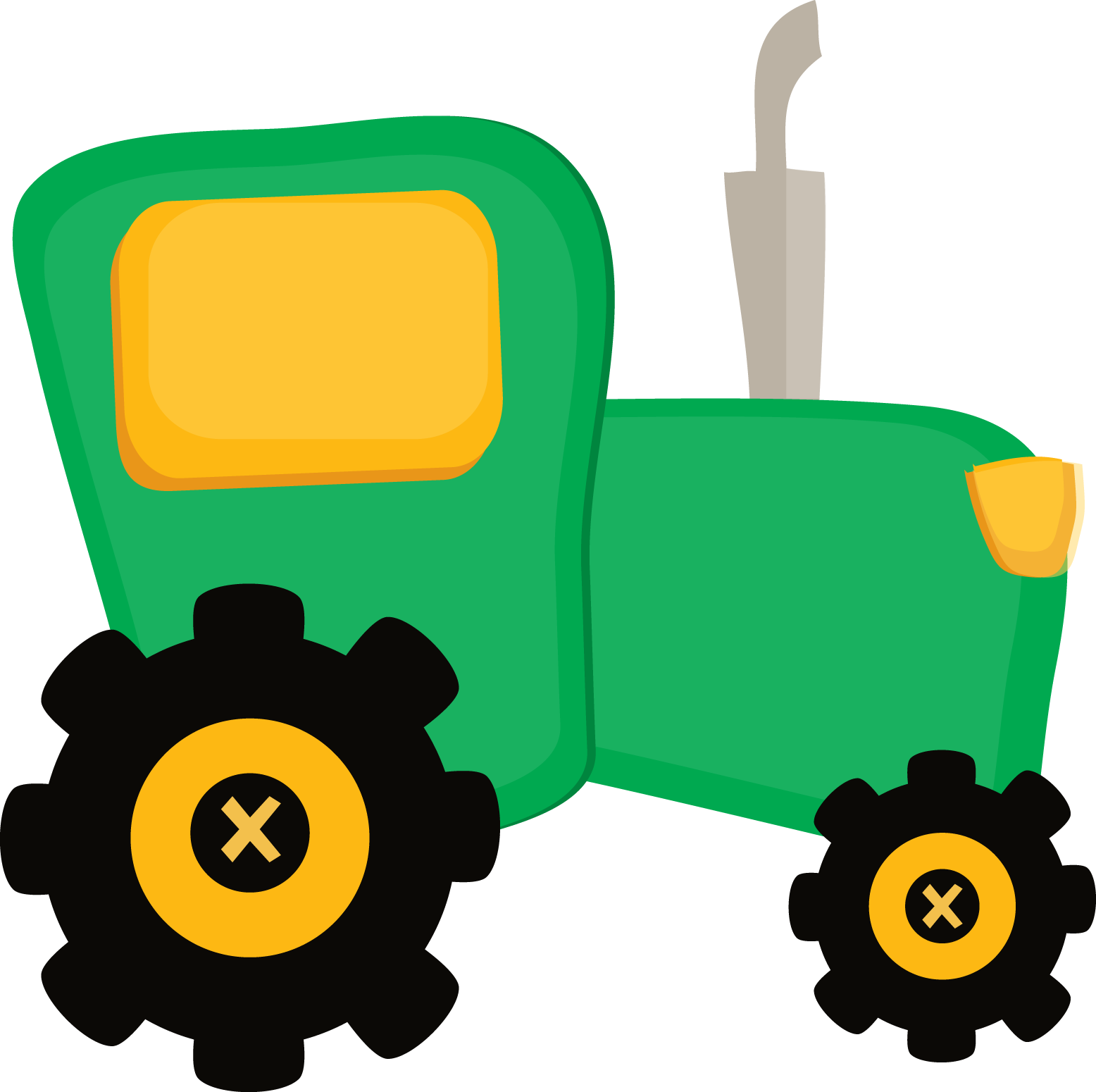 Tractor Png Clipart (teal, black, orange, gold)