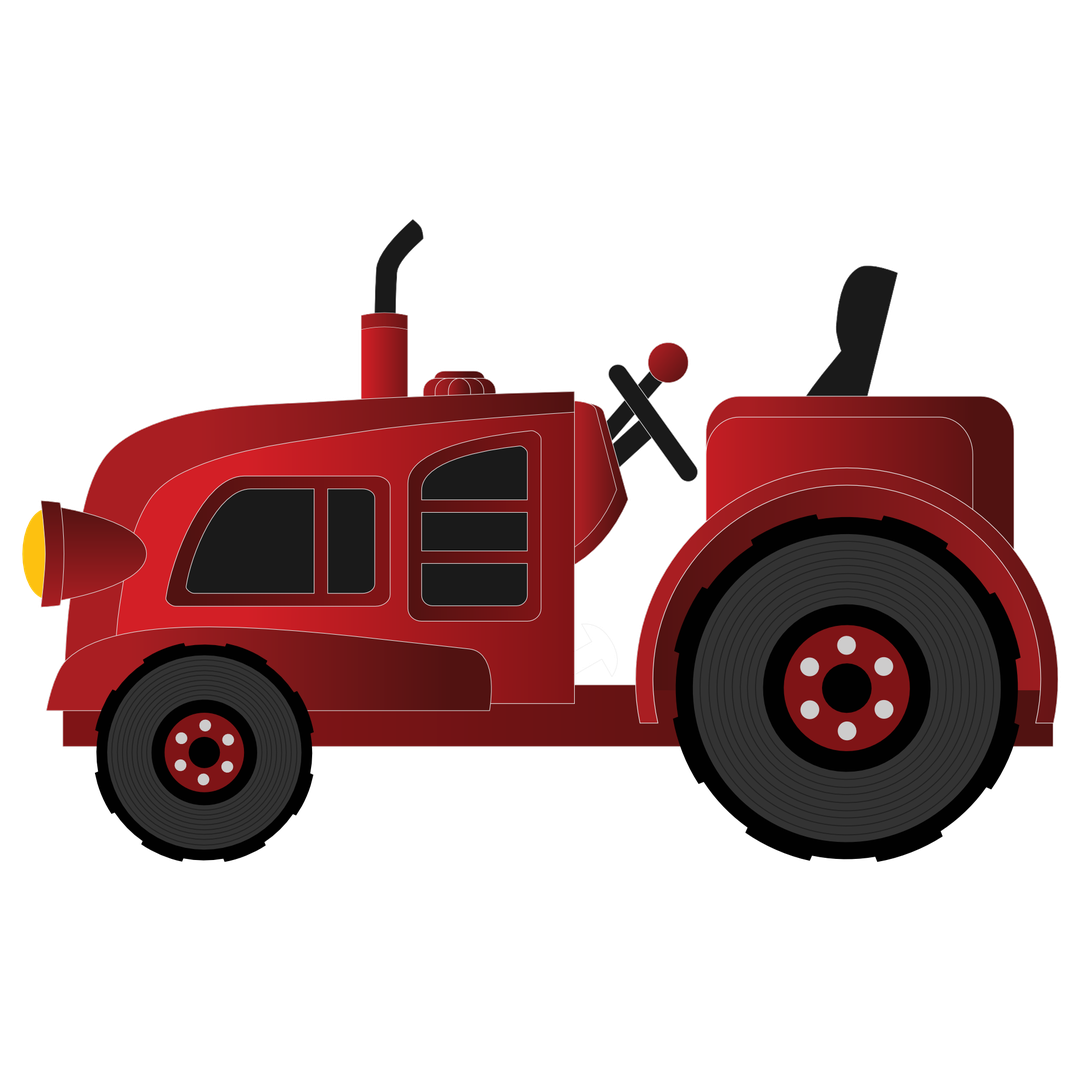 Tractor Png File (maroon, black)