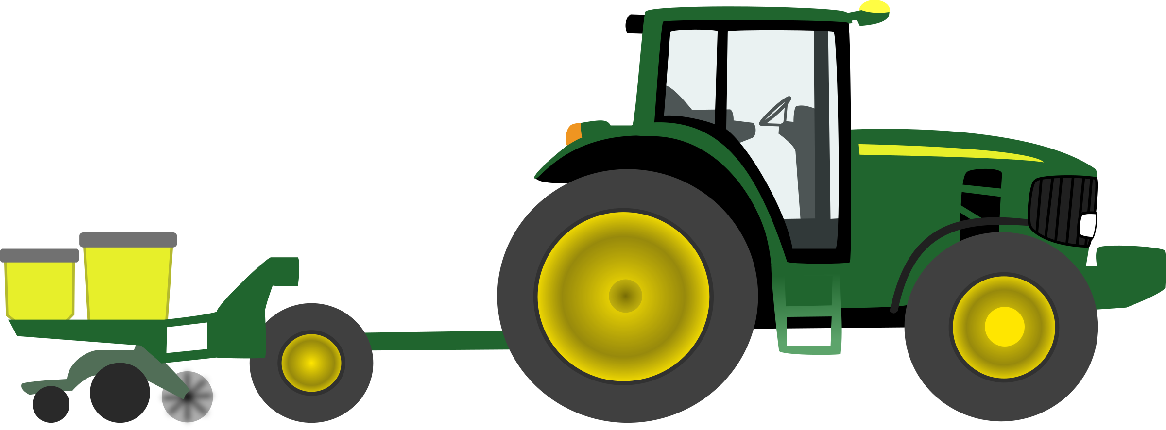 Tractor Png Transparent Image (yellow, indigo, black, green, silver)