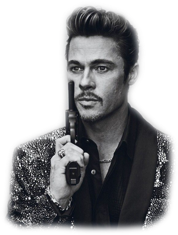 Brad Pitt Png Clipart (black)