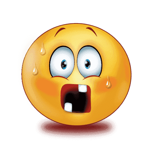 Gradient Scared Emoji Transparent Background (chocolate, orange, maroon, black, gray)