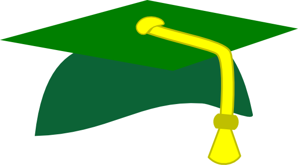 Graduation Cap Png File (green, yellow, white)