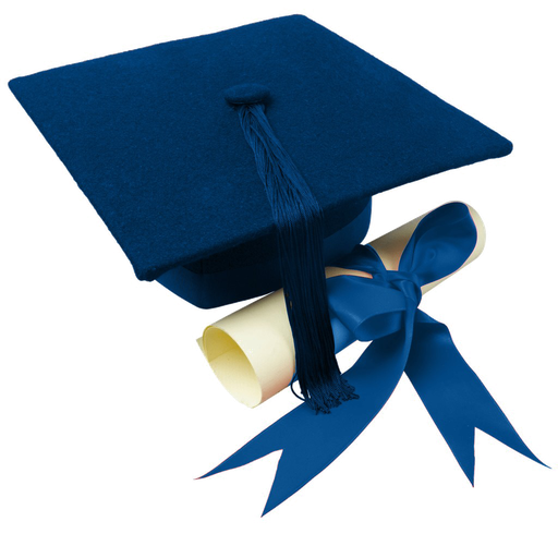 Graduation Cap Transparent Png (navy, white)