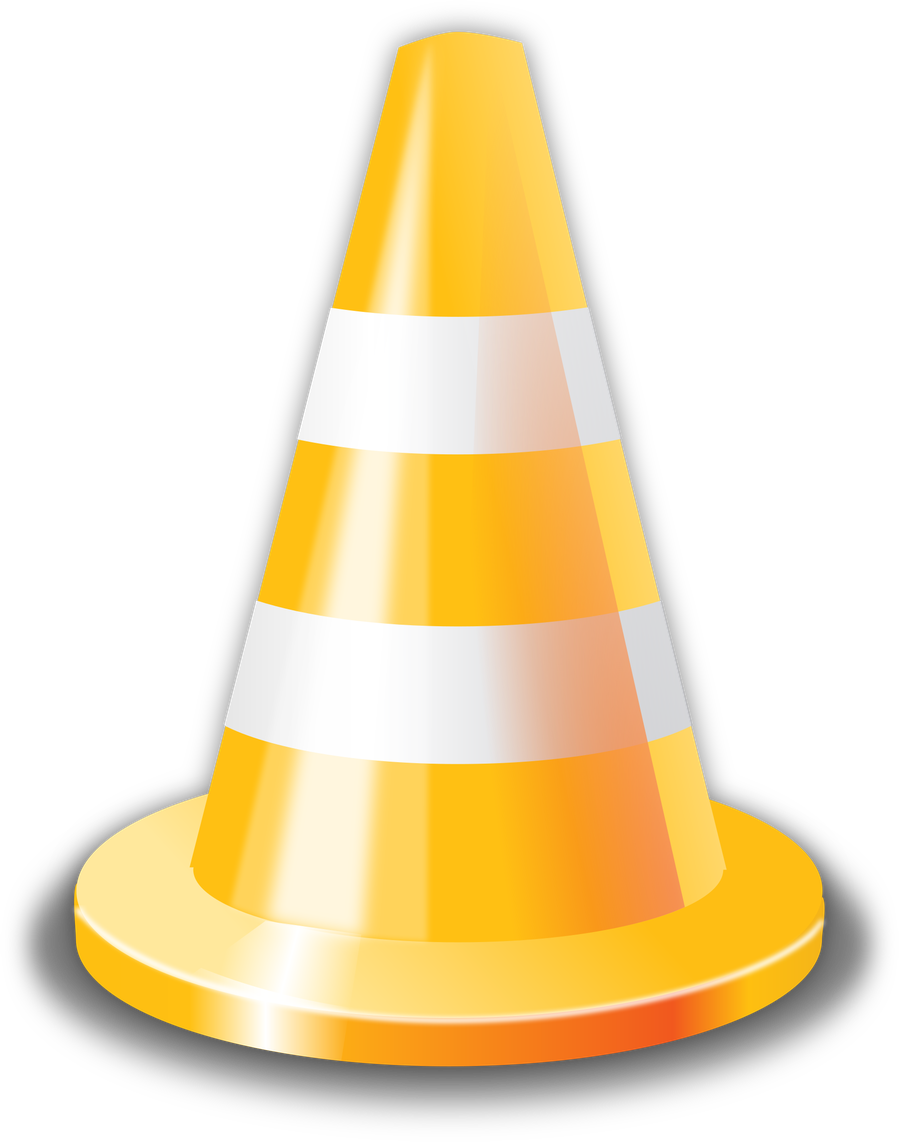 Traffic Cone Png Image (black, pink, gold, white, orange)