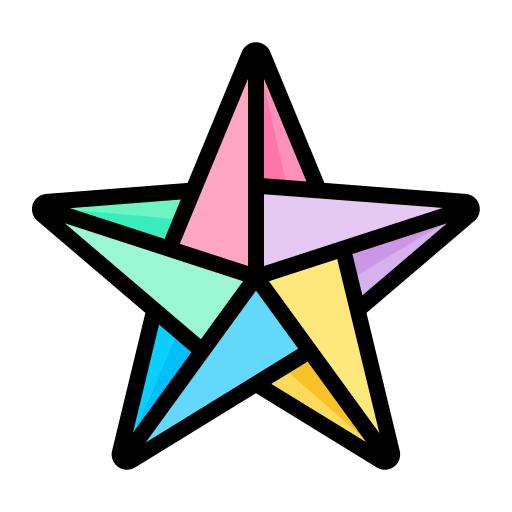 Craft Star Origami Paper Creative Icon Free Png Icon Download (greenish blue, mint, black, lavender, pink)