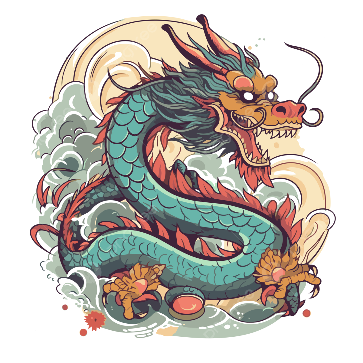 Dragon Tattoo Png Pic (beige, black, silver)