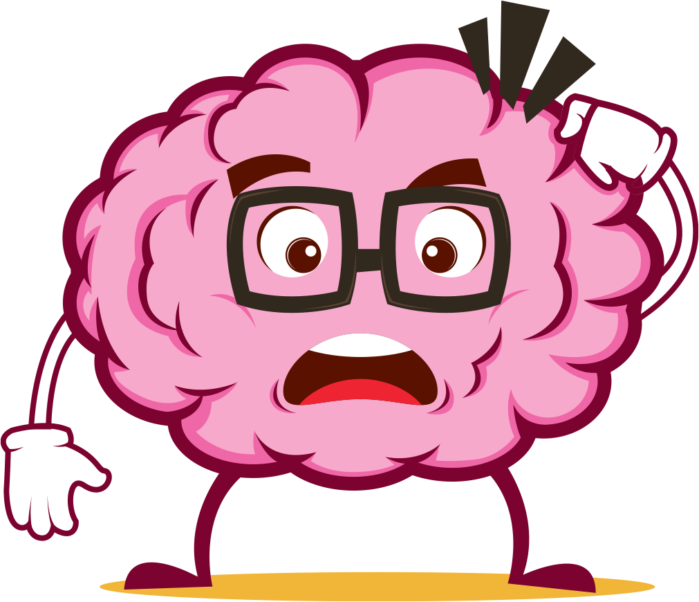 Brain Cartoon Png File (white, pink, orange, black)