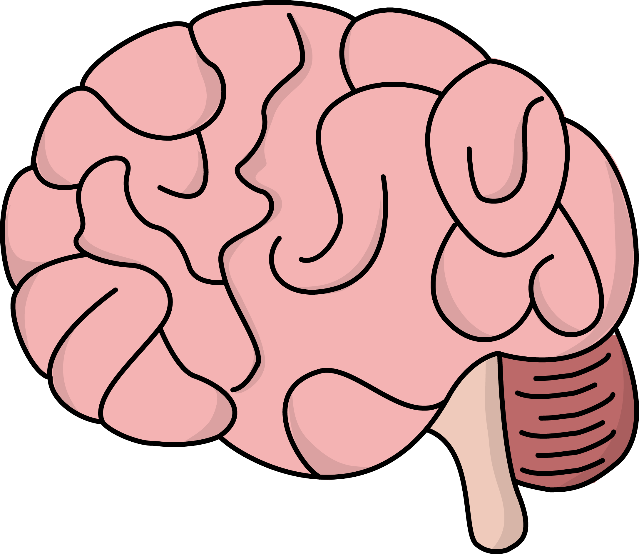 Brain Cartoon Png Isolated File (white, pink)