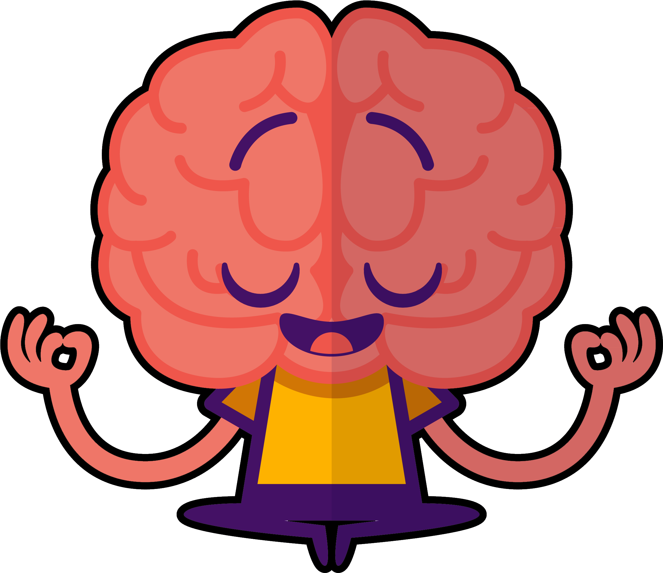 Brain Cartoon Transparent Png (salmon, orange, black, indigo)