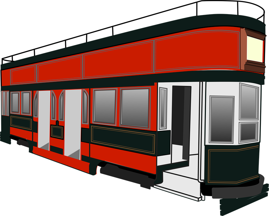 Tram Png File (black, silver, red, lavender)