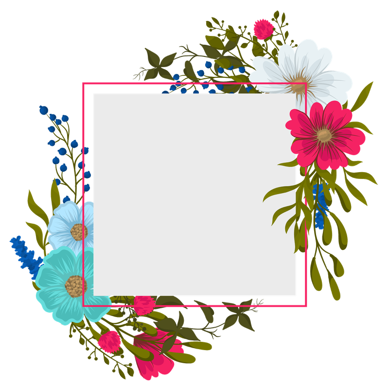 Frame Flower Png Clipart (black, lavender)