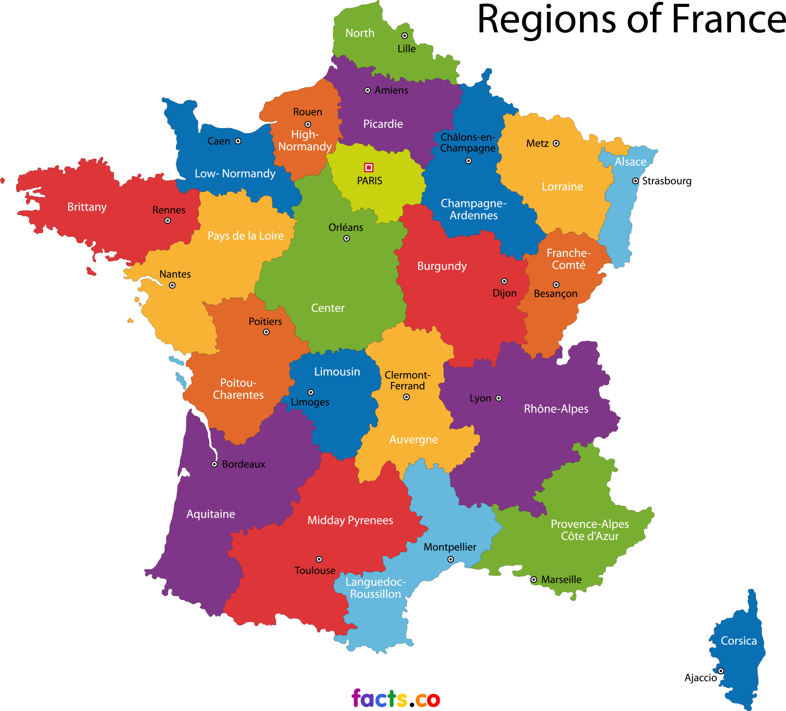 France Map Region Png Pic (orange, olive, chocolate, purple, black)