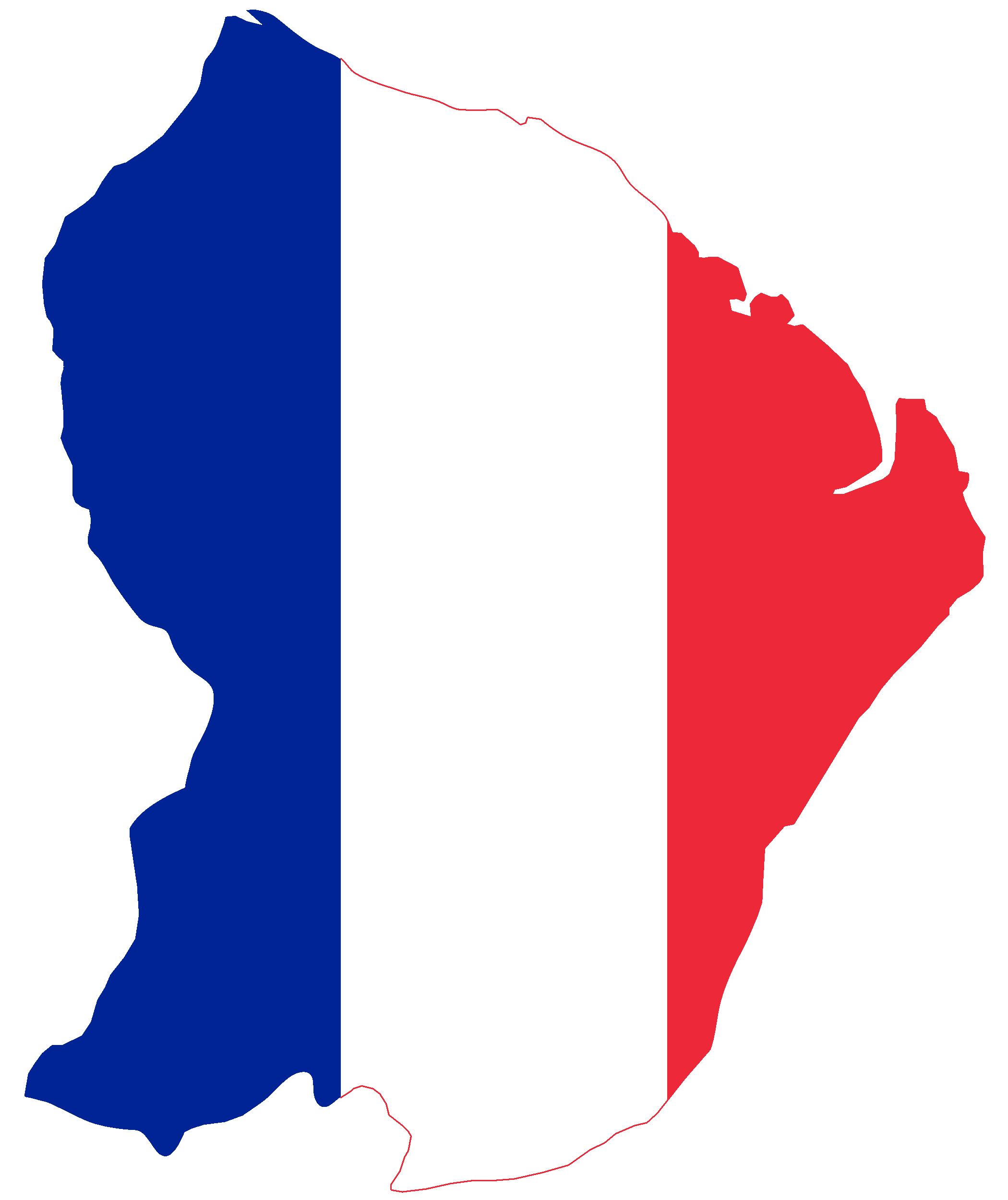 France Map Region Transparent Png (navy, white, red, black, silver)