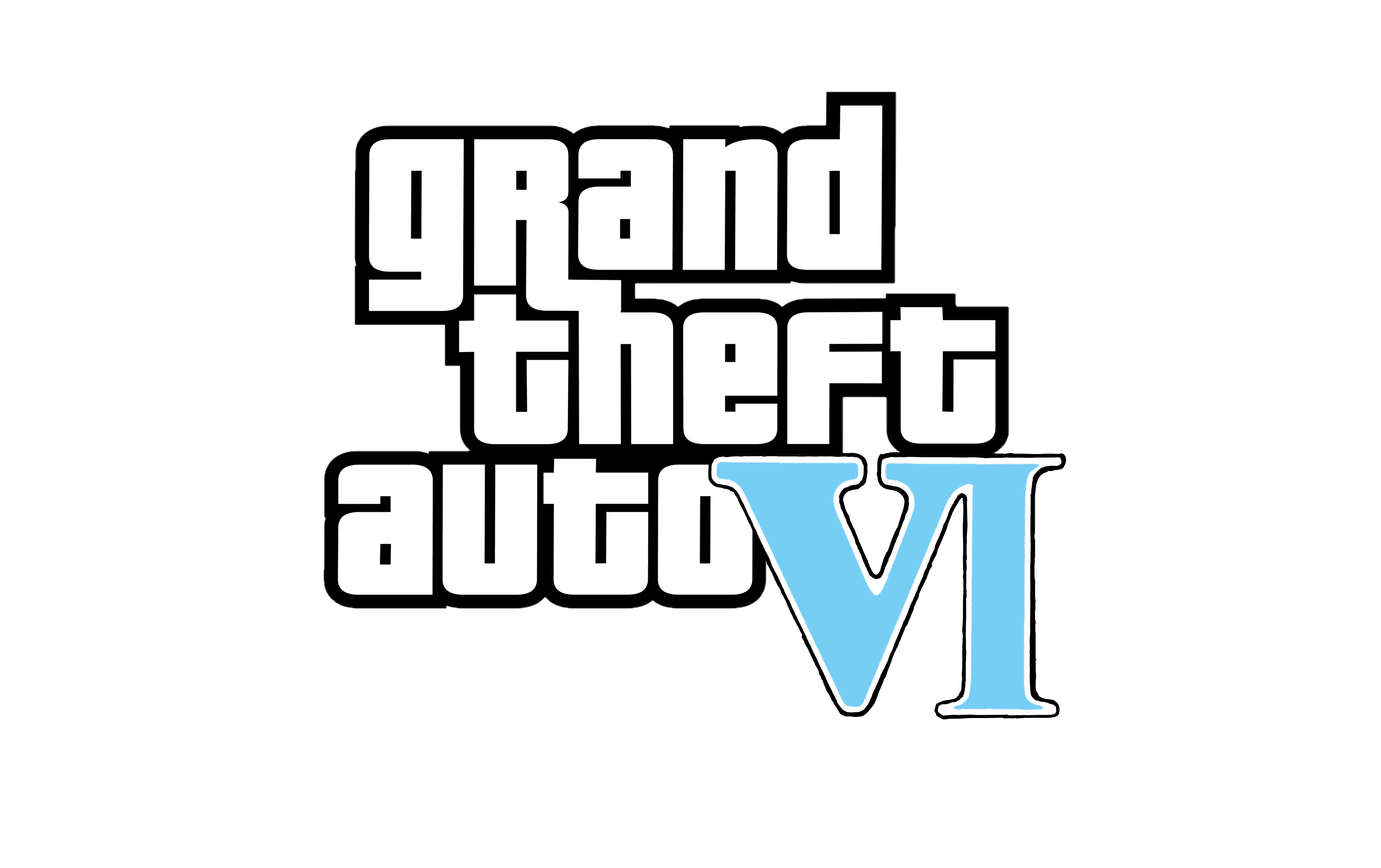 Grand Theft Auto 6 Logo No Background (gray, white, black, lavender, silver)