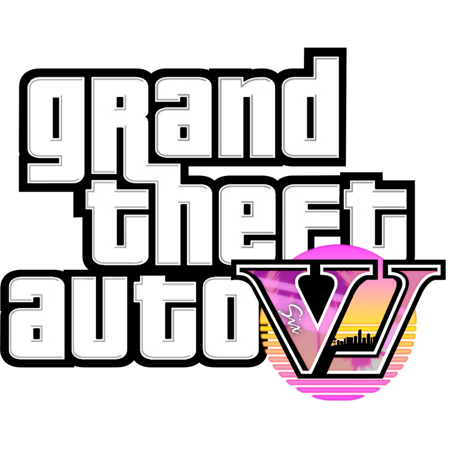 Grand Theft Auto 6 Logo Png (black, gray, white, silver)