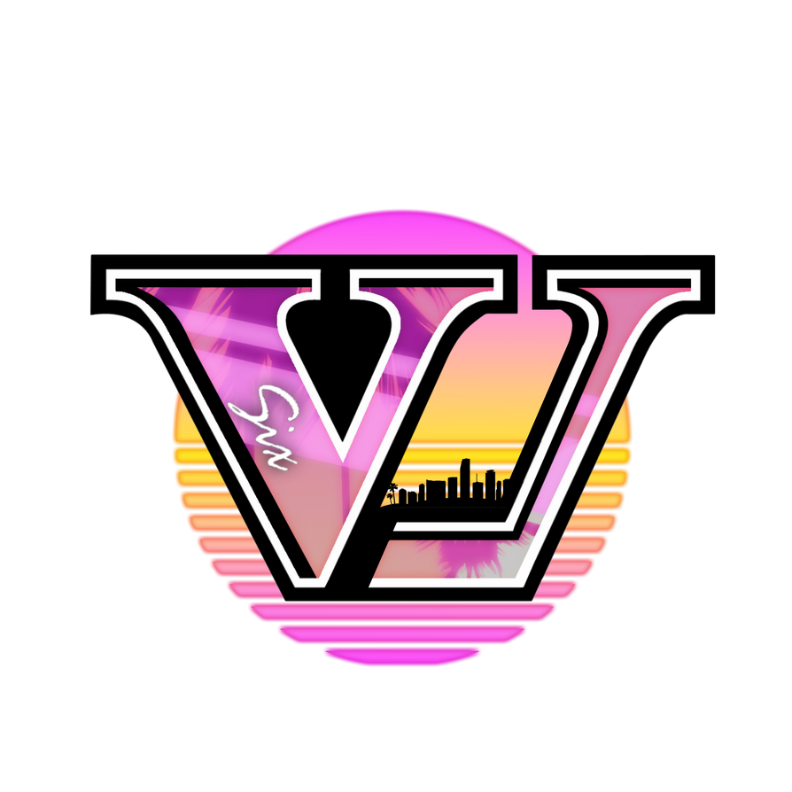 Grand Theft Auto 6 Logo (black, lavender, violet)