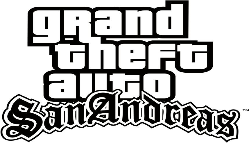 Grand Theft Auto San Andreas Logo Png Image (white, gray, lavender, black, silver)