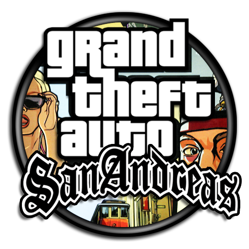 Grand Theft Auto San Andreas Logo Png Isolated Hd (white, indigo, lavender, black, silver)