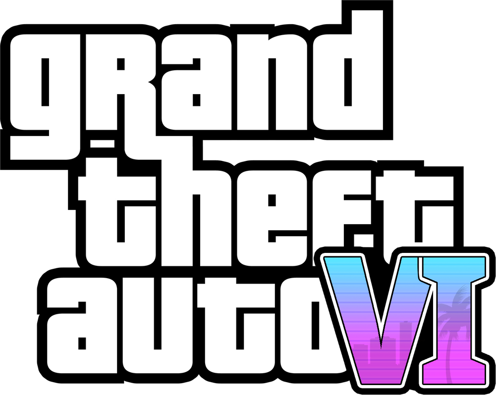 Grand Theft Auto Vi Logo Png Hd (black, silver, lavender, white)