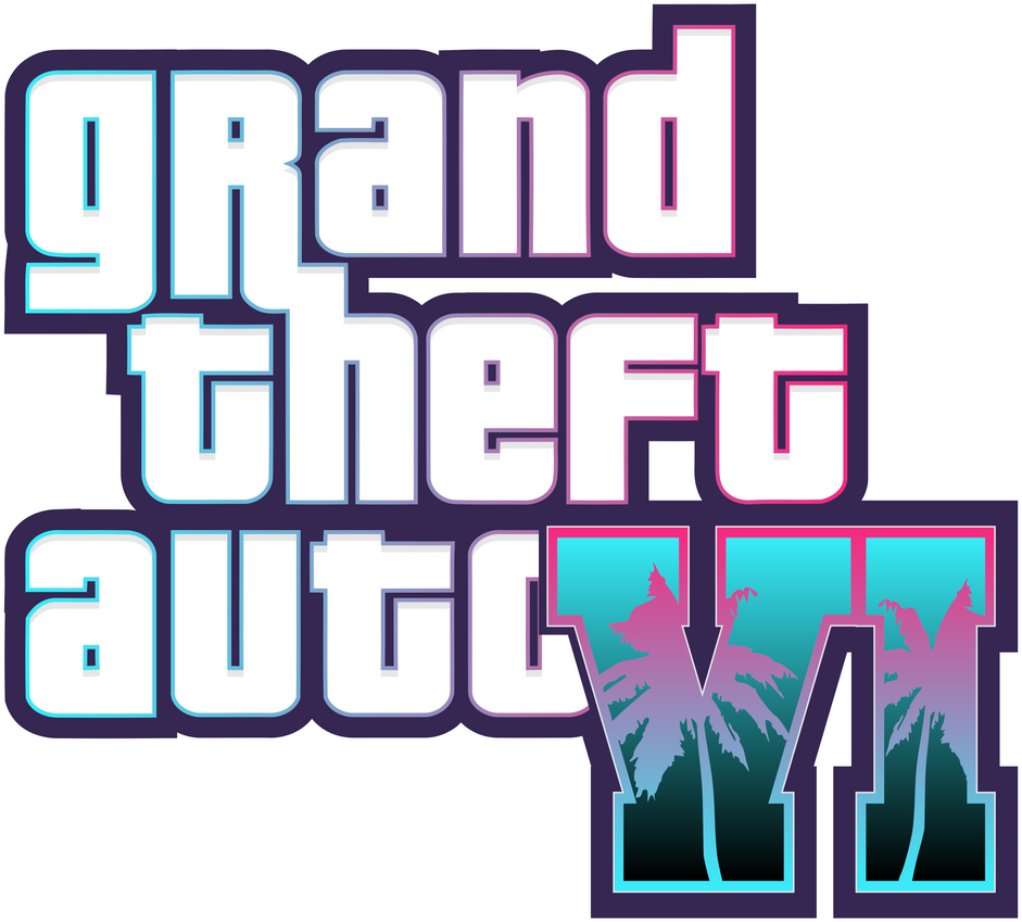 Grand Theft Auto Vi Logo Png Photo (white, indigo, purple, gray, black)