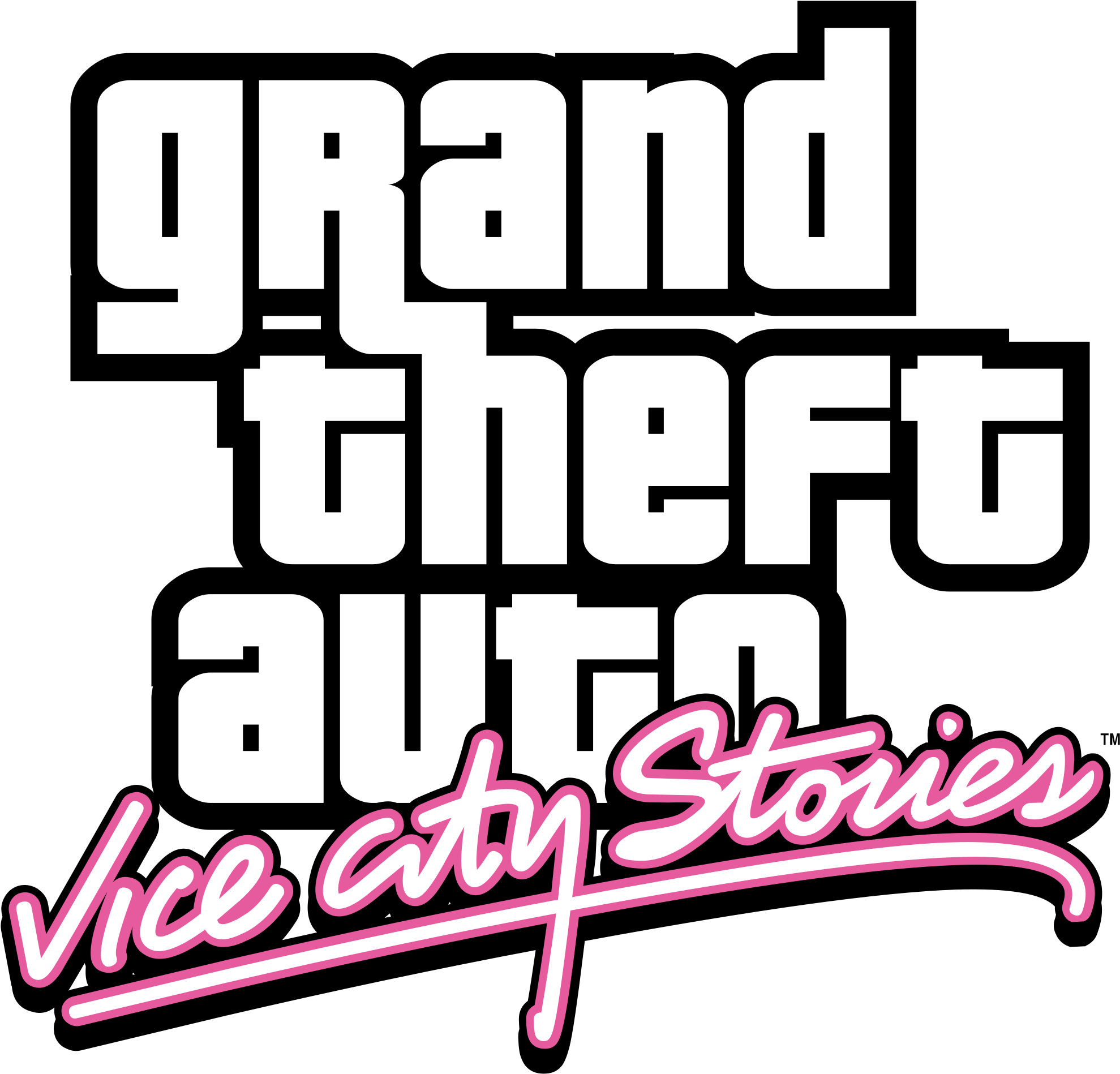 Grand Theft Auto Vice City Logo Png File (black, gray, lavender, white)