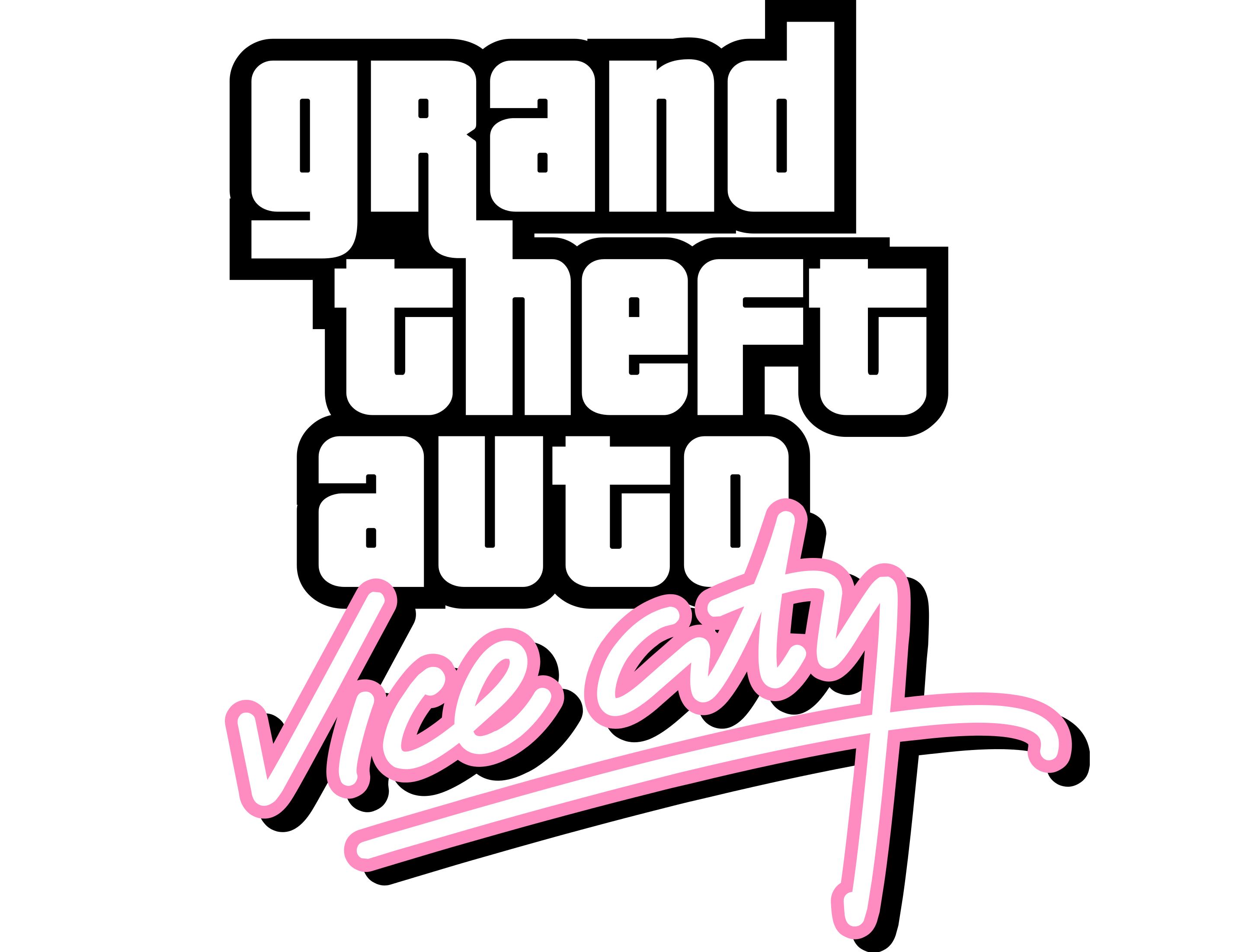 Grand Theft Auto Vice City Logo Png Isolated Hd (indigo, black, white)