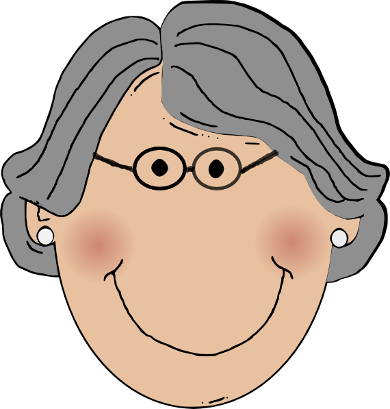 Grandma Happy No Background (gray, pink, white)