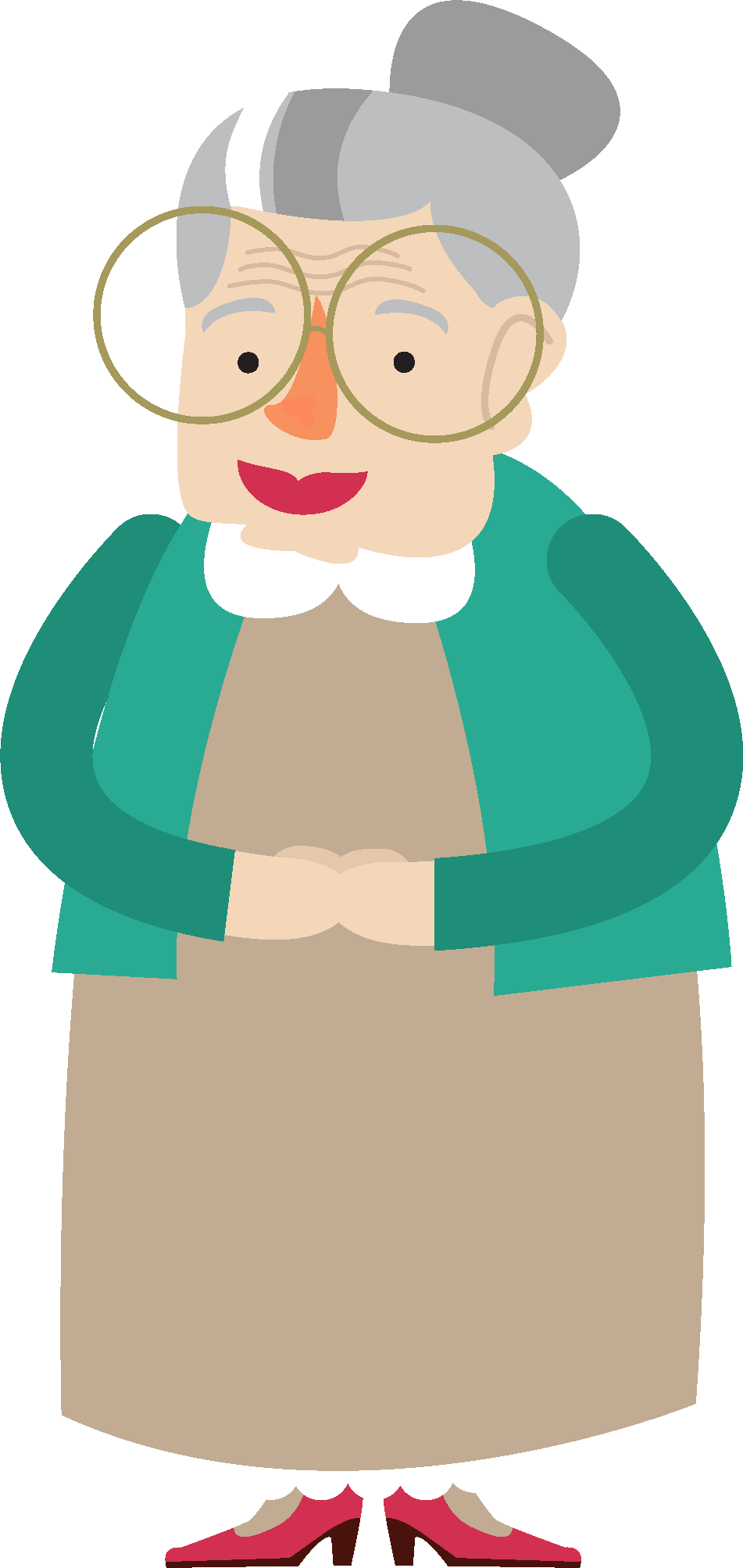 Grandma Happy Png Picture (teal, gray, white, silver, pink)