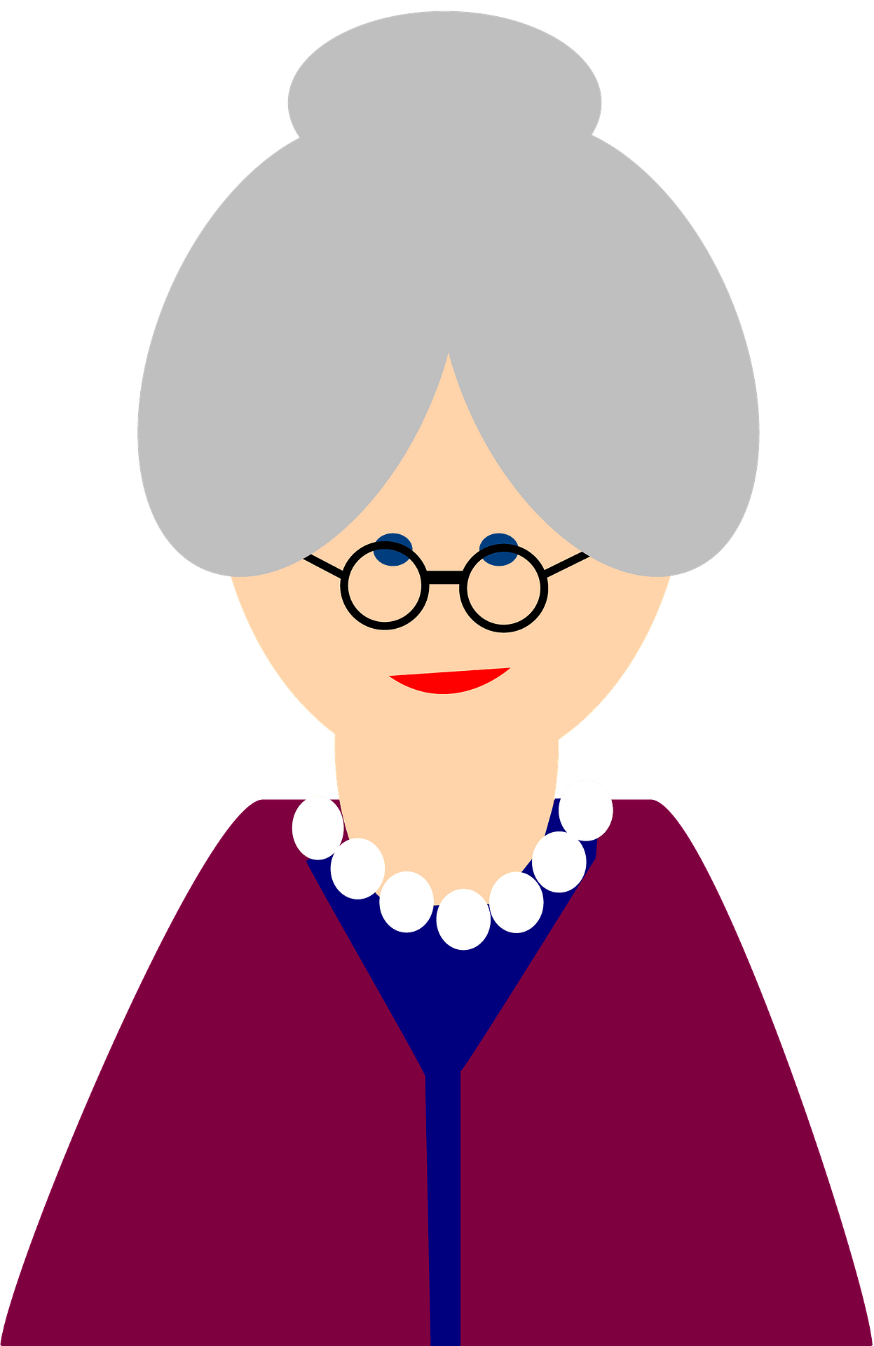 Grandma Happy Transparent (maroon, white, gray, silver, pink)