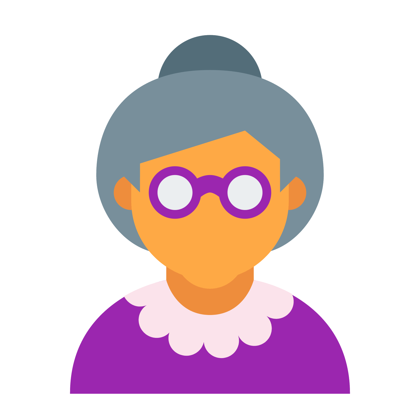 Grandma Png Pic (gray, purple, black, beige, salmon)