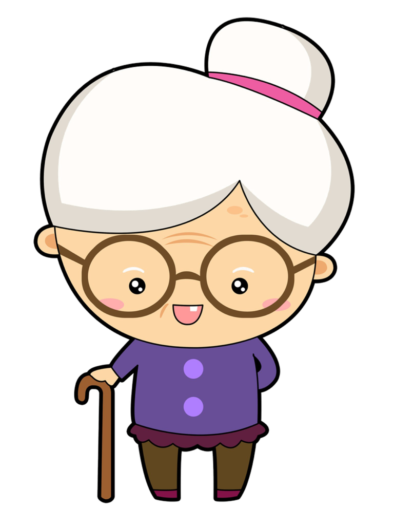 Grandmother Png File (beige, white, gray, black, pink)