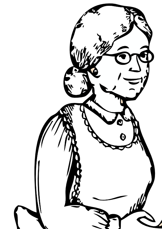 Grandmother Png Photo (black, gray, lavender, white)