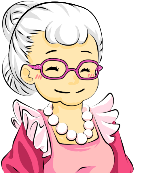 Grandmother Png Pic (beige, salmon, white, black, pink)