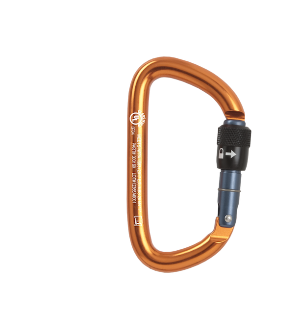 Orange Carabiner Transparent Background (black, gray)