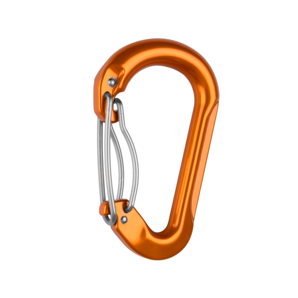 Orange Carabiner Transparent Png (black, silver)